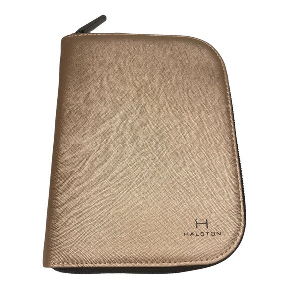 H by Halston Handbags - H By Halston Metallic Gold Zip Jewelry Case Travel Organizer 9”x6” NWT